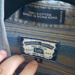 Lee VTG Button Down Made In Hong Kong Size XL